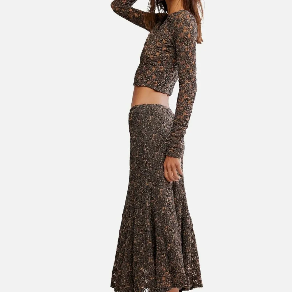 NWOT Free People women's Laney Long Sleeved Set Olive Green